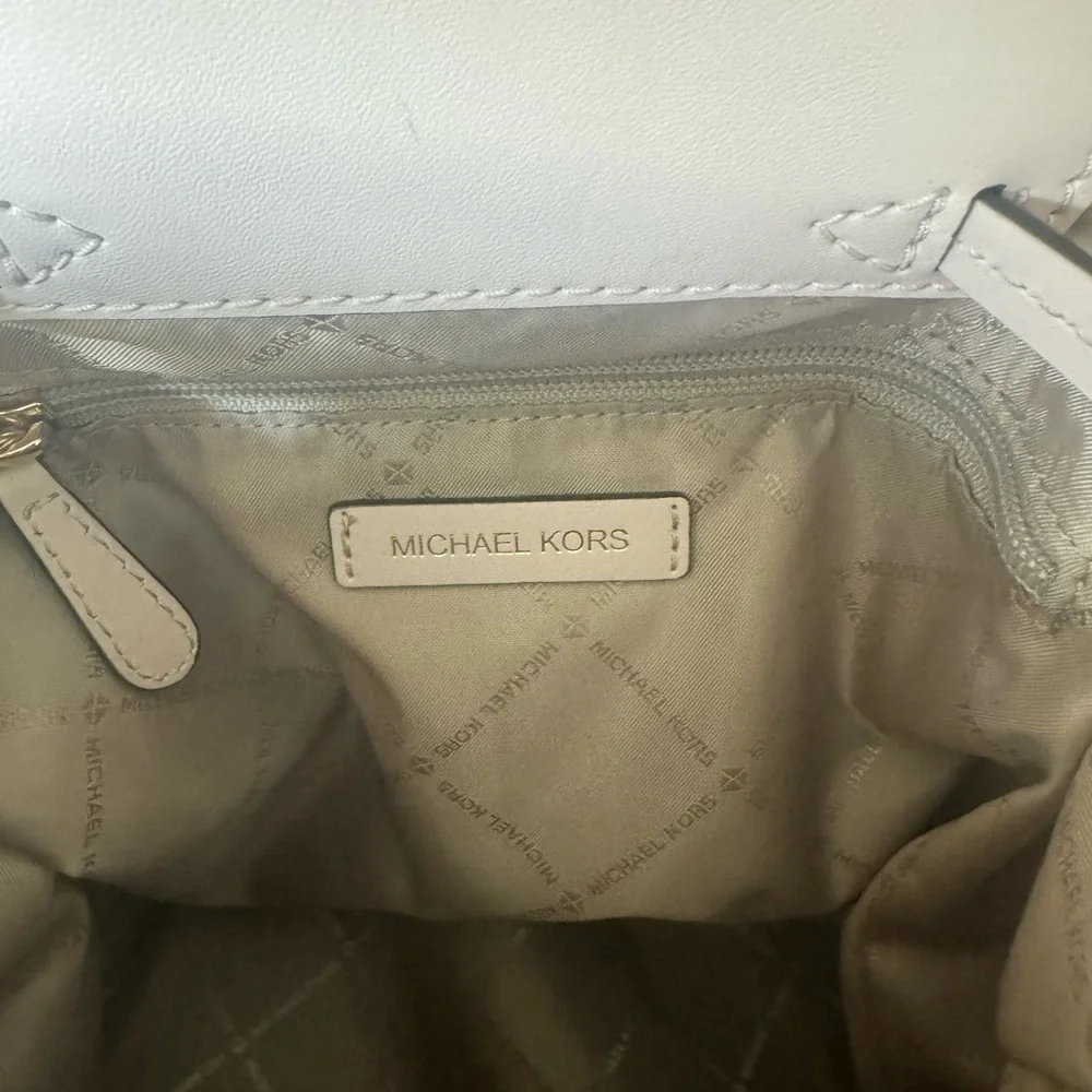 MICHAEL Michael Kors Pink and Cream Backpack with Signature MK Pattern - Picture 7 of 8